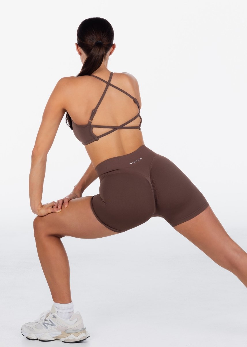 Lycra Seamless Short 4.5" - Hazelnut Brown - Kikiva Collection