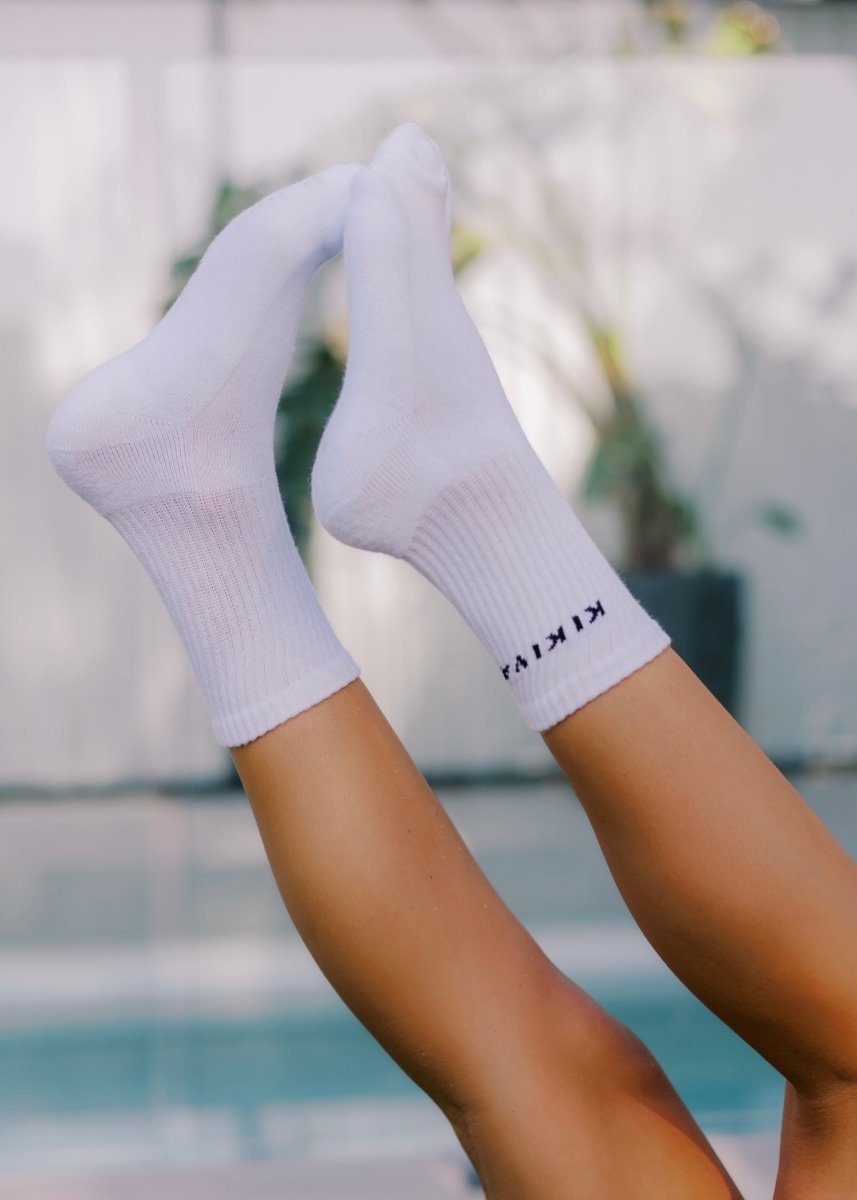 Kikiva Crew Socks - White - Kikiva Collection