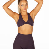 'CoreActive' Twist Crop - Dark Purple