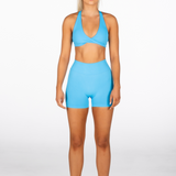 Mini Signature Scrunch Shorts - Aqua Blue