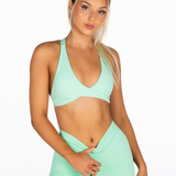 'Infinity' Cross-Back Crop - Mint Green