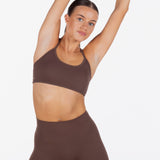 Lycra Seamless Crop - Hazelnut Brown