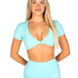'Bella' Twist Tee - Aquamarine