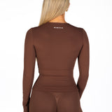 Kikiva Basic Tee Long Sleeve -  Mocha Brown