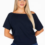 Off The Shoulder Tee - Navy