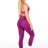 Dynamic Staple Halter Crop - Magenta