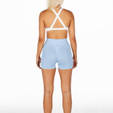 Mini Signature Scrunch Shorts - Sky Blue