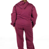 ‘Kikiva’ Lounge Wide Leg Trackpant - Wine