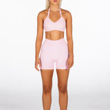 'Layla' Halter Crop - Lush Pink