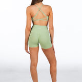 Lycra Seamless Crop - Deep Sage