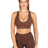 Dynamic 'Support' Crop - Mocha Brown