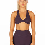 'CoreActive' Twist Crop - Dark Purple