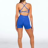 Lycra Seamless Crop - Cobalt