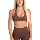 Dynamic Staple Halter Crop - Mocha