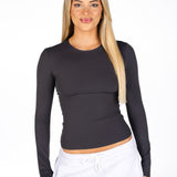 Kikiva Basic Tee Long Sleeve -  Dark Grey