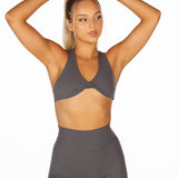 'CoreActive' Twist Crop - Charcoal