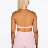 'Layla' Halter Crop - Lush Pink