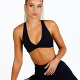 'Infinity' Cross-Back Crop - Black