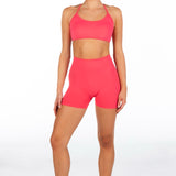 Lycra Seamless Crop - Coral