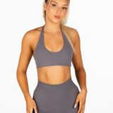 Signature Halter Crop - Charcoal