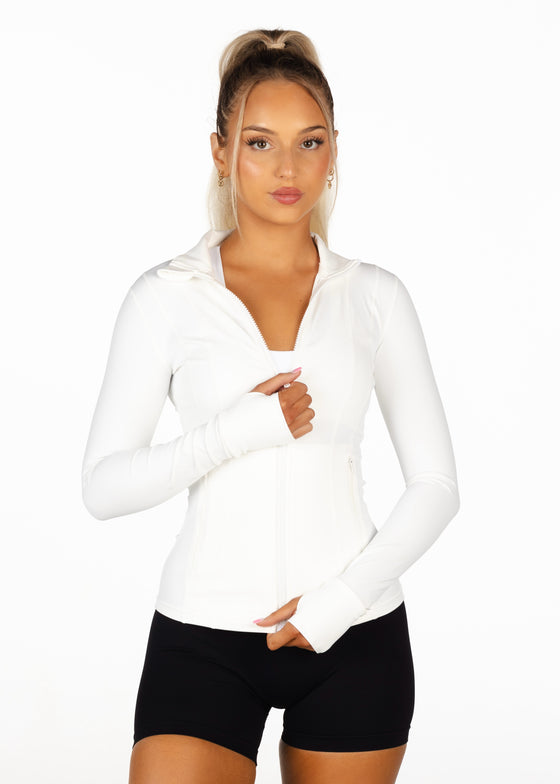 White Structured 'Mom' Jacket