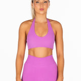 Signature Halter Crop - Midnight Purple