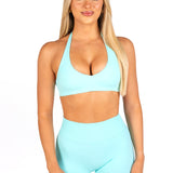 Dynamic Staple Halter Crop - Aquamarine