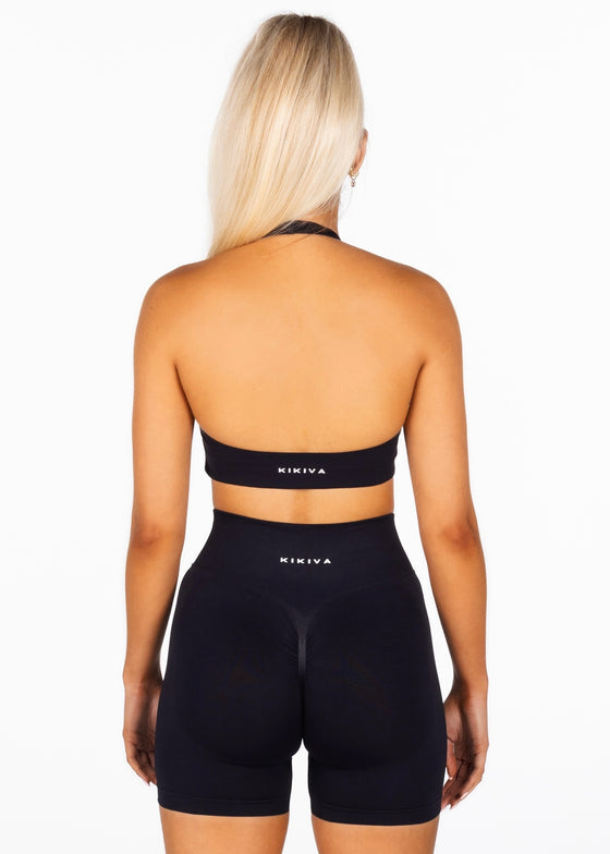 Signature Halter Crop - Black