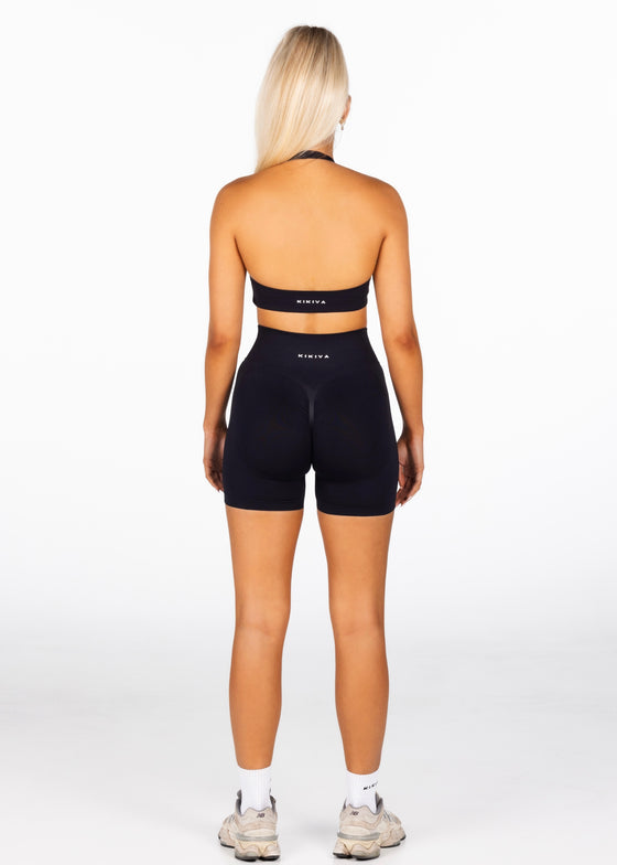 Signature Halter Crop - Black