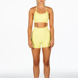 ‘Impact’ Scrunch Seamless Shorts - Olive Yellow