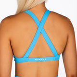 'Infinity' Cross-Back Crop - Aqua Blue