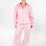 ‘Kikiva’ Lounge Wide Leg Trackpant - Baby Doll