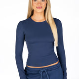 Kikiva Basic Tee Long Sleeve -  Navy