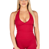 Dynamic Halter Seamless Singlet - Royal Red