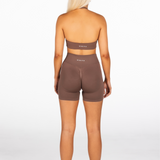 Signature Halter Crop - Mocha Brown