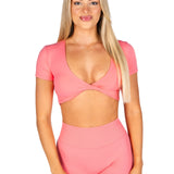 'Bella' Twist Tee - Blossom Pink