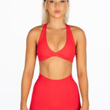 'Infinity' Cross-Back Crop- Red