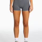 Aria Cross Over Scrunch Shorts - Dark Grey