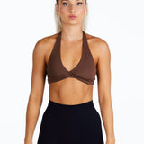 'Infinity' Halter Crop - Dark Mocha