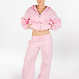 ‘Kikiva’ Lounge Wide Leg Trackpant - Baby Doll