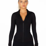 Black Structured 'Mom' Jacket