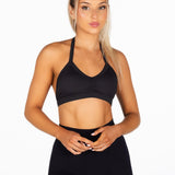 'Layla' Halter Crop - Black