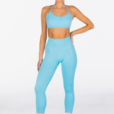 Lycra Seamless Leggings - Light Blue