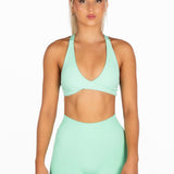 'Infinity' Cross-Back Crop - Mint Green