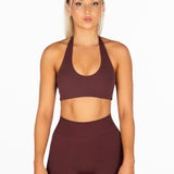 Signature Halter Crop - Burgundy