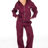 ‘Kikiva’ Lounge Wide Leg Trackpant - Wine