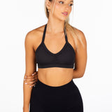 'Layla' Halter Crop - Black