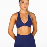 'Infinity' Cross-Back Crop - Dark Blue