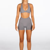 Mini Signature Scrunch Shorts - Grey