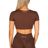 'Bella' Twist Tee - Mocha Brown